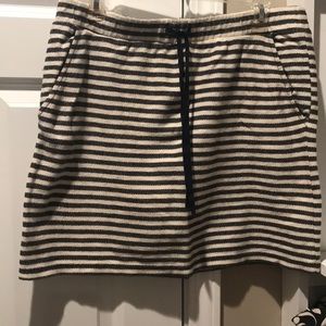 Ann Taylor Loft Navy/Creme stripe knit skirt